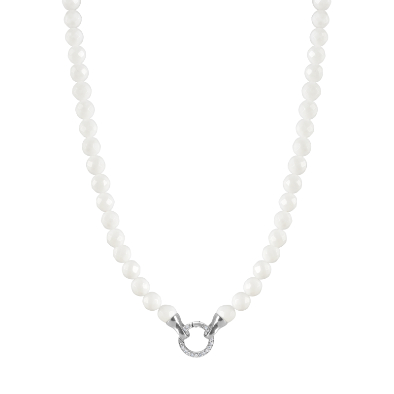 White agate 925 sterling silver change necklace