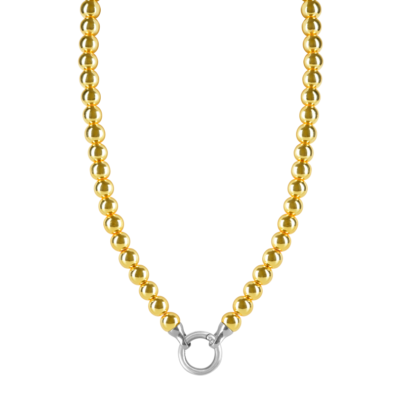 Yellow gold haematite 925 sterling silver change necklace