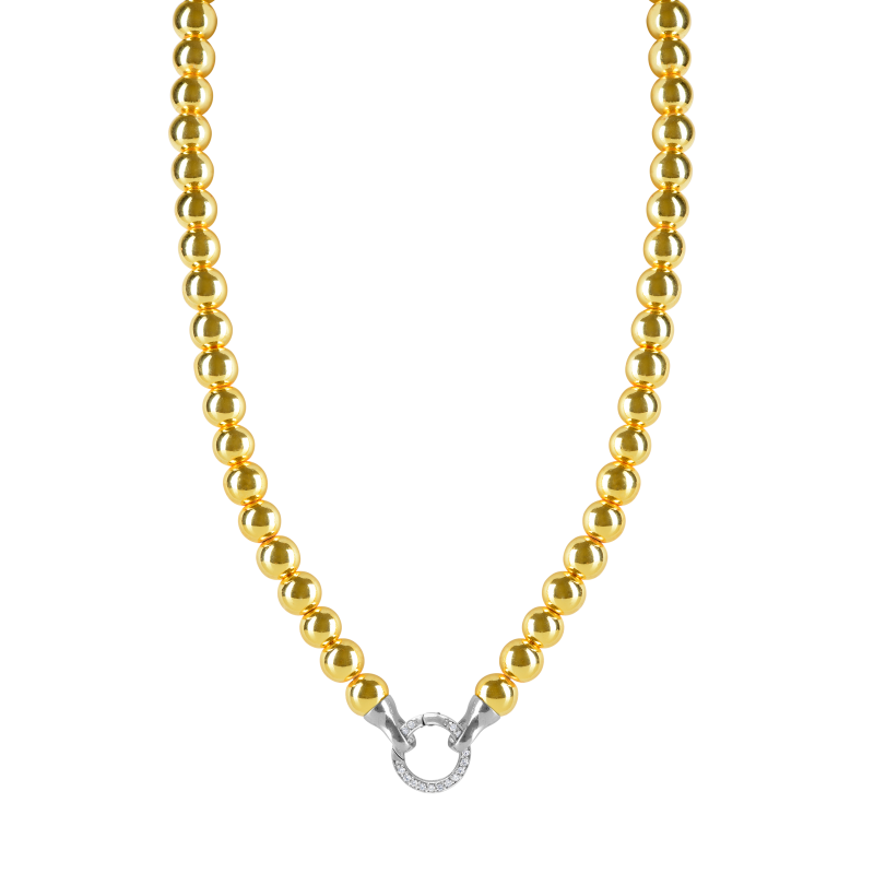 Yellow gold haematite 925 sterling silver change necklace