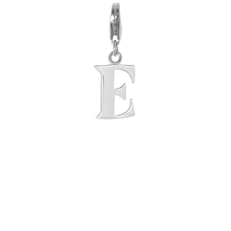 Letter "E" 925 sterling silver charm pendant