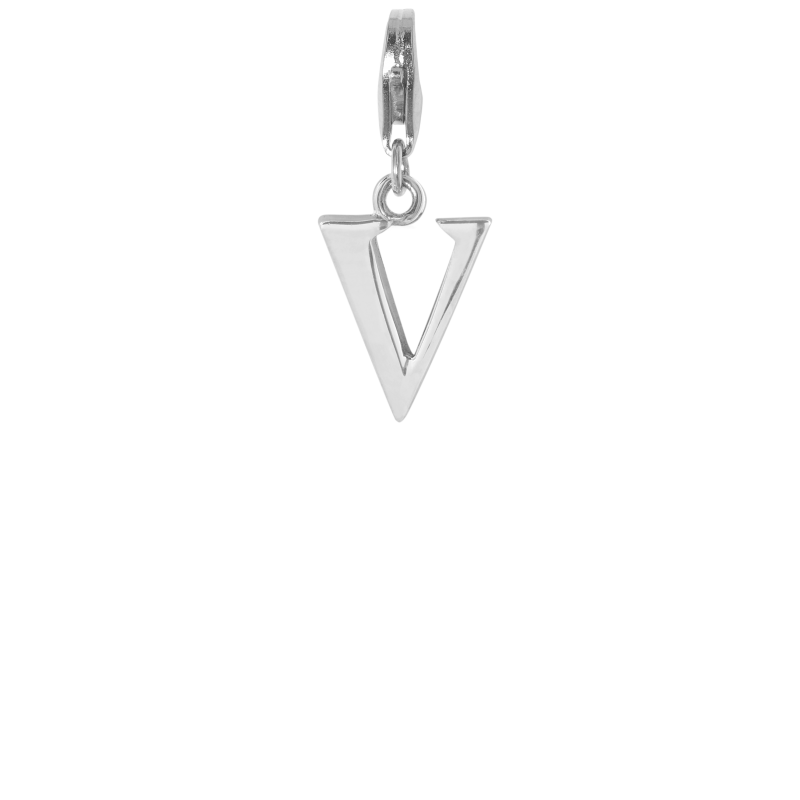 Letter "V" 925 sterling silver charm pendant