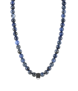 CHARM SODALITE NECKLACE - SMALL CHARM CARRIER WITH BLACK ZIRCONIA