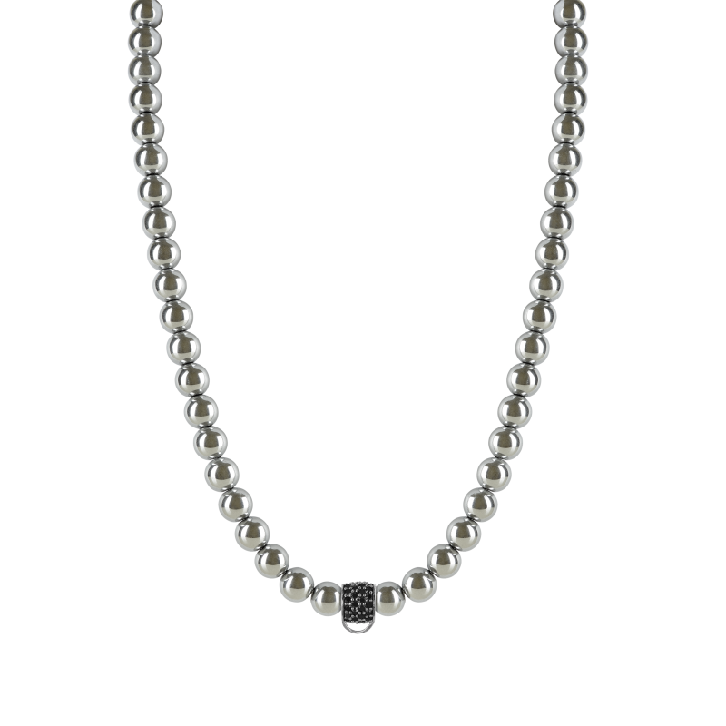 Silver haematite 925 sterling silver charm necklace