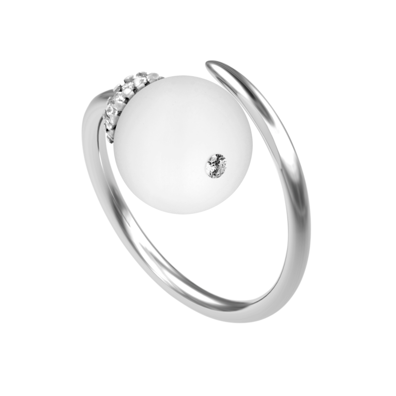 White agate 925 sterling silver ring