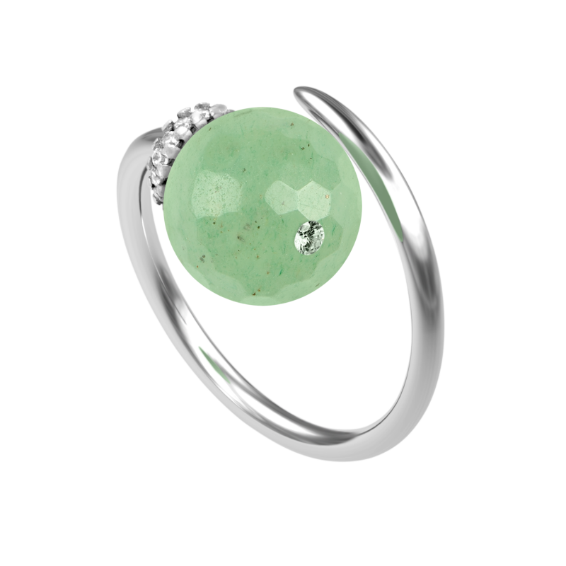 Aventurine 925 sterling silver ring