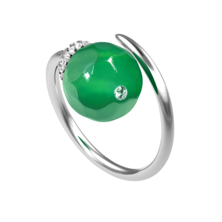 RING - GREEN AGATE