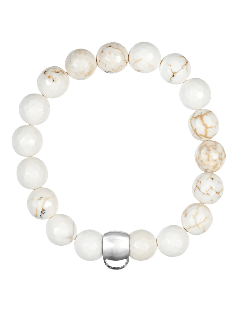 Magnesite 925 sterling silver charm bracelet