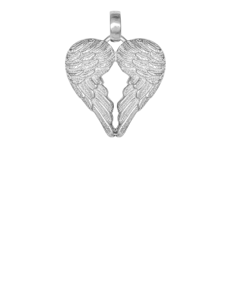 Angel winged heart 925 sterling silver pendant