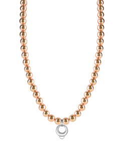 CHARM ROSE GOLD HAEMATITE NECKLACE - MEDIUM CHARM CARRIER WITHOUT STONE