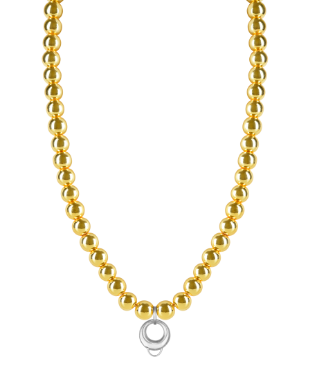 CHARM YELLOW GOLD HAEMATITE NECKLACE - MEDIUM CHARM CARRIER WITHOUT STONE