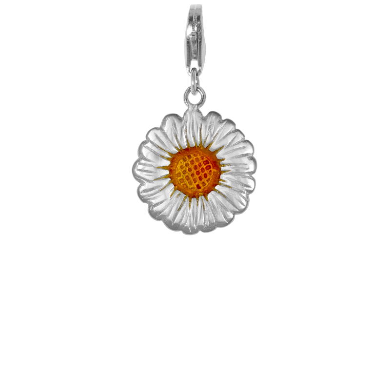 Alia for You 925 sterling silver daisy charm with yellow enamel