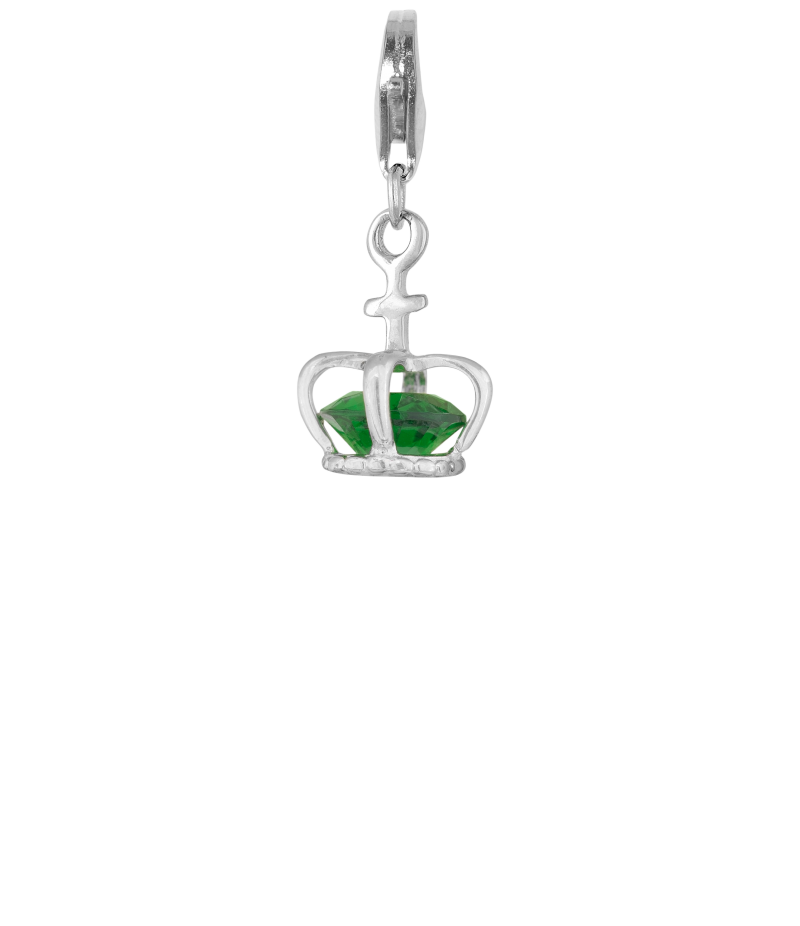 Alia for You 925 sterling silver charm pendant with green zirconia