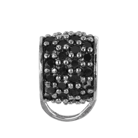 CHARM CARRIER FOR BRACELET - WITH BLACK ZIRCONIA