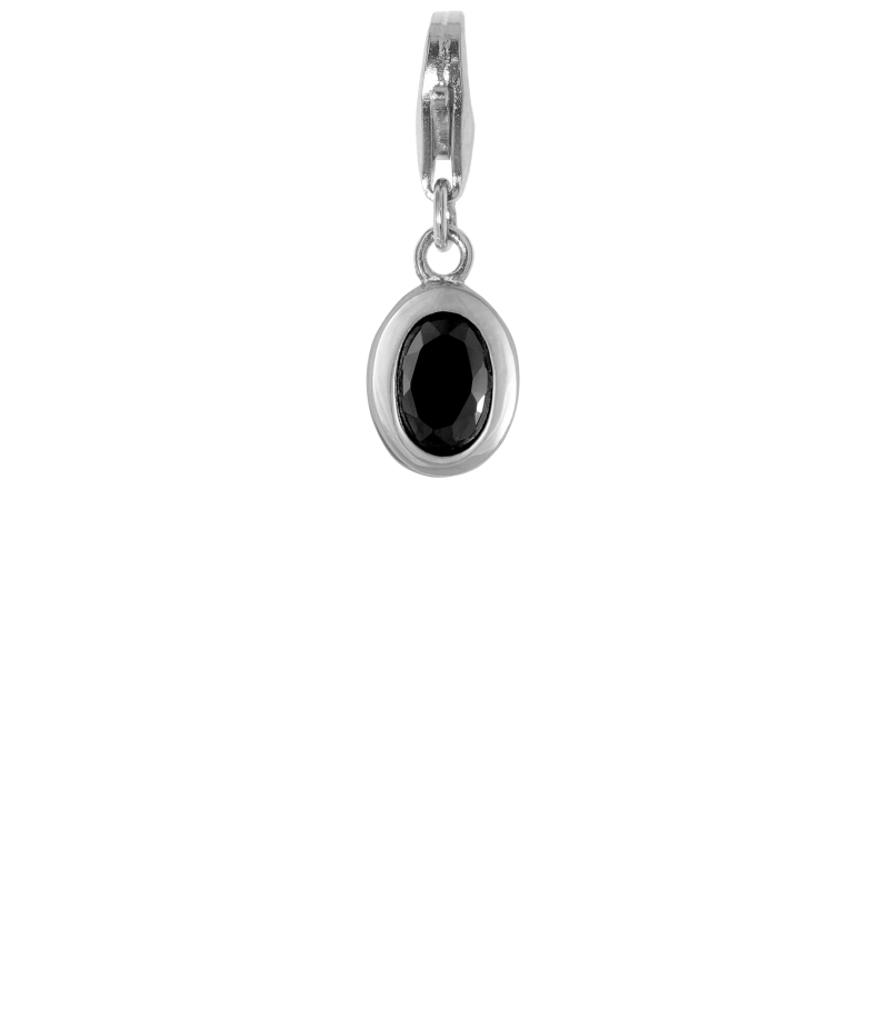 Alia for You 925 sterling silver solitaire charm with black zirconia