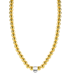 CHARM YELLOW GOLD HAEMATITE NECKLACE - SMALL CHARM CARRIER WITHOUT STONE