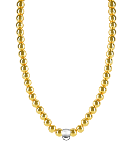 CHARM YELLOW GOLD HAEMATITE NECKLACE - SMALL CHARM CARRIER WITHOUT STONE