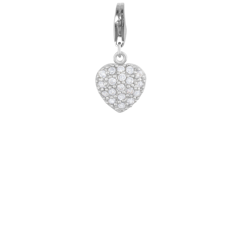 Alia for You 925 sterling silver heart charm with white zirconia