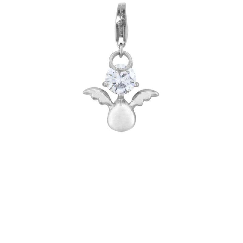 Alia for You 925 sterling silver guardian angel charm with white zirconia