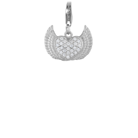 CHARM PENDANT - HEART WITH WINGS