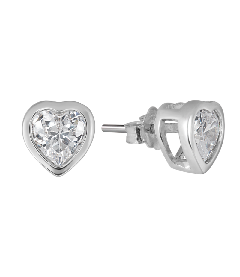 Heart 925 sterling silver earrings