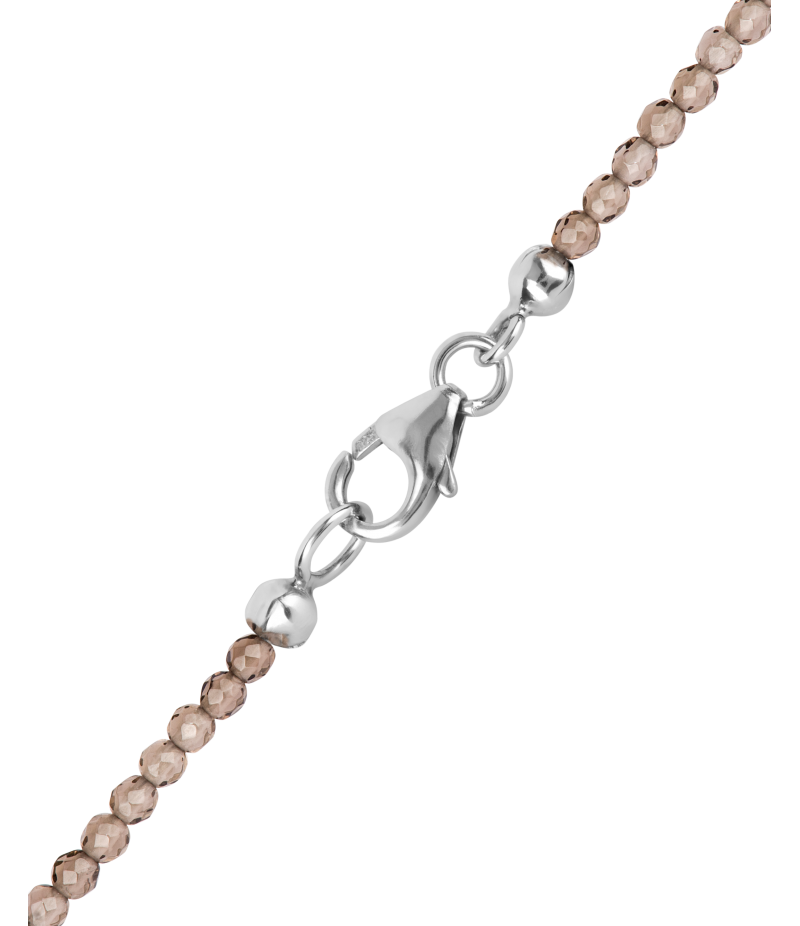 Smoky quartz 925 sterling silver necklace