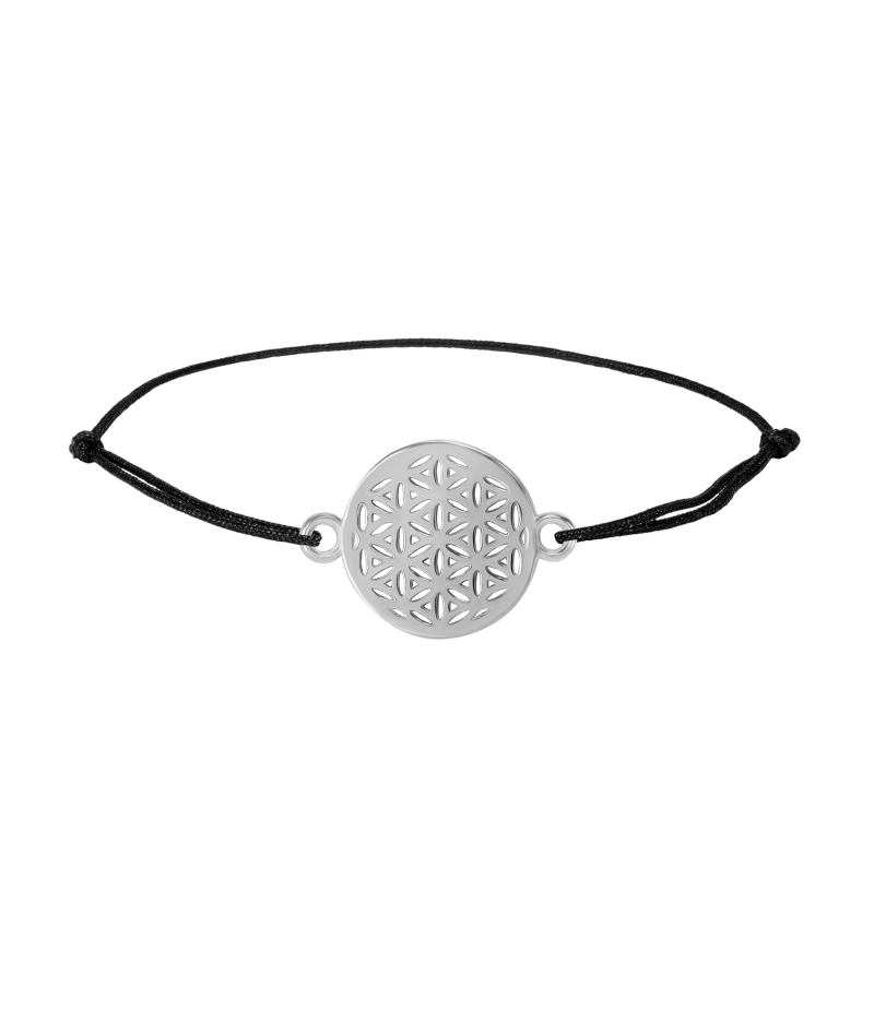 Flower of life 925 sterling silver textile luck bracelet