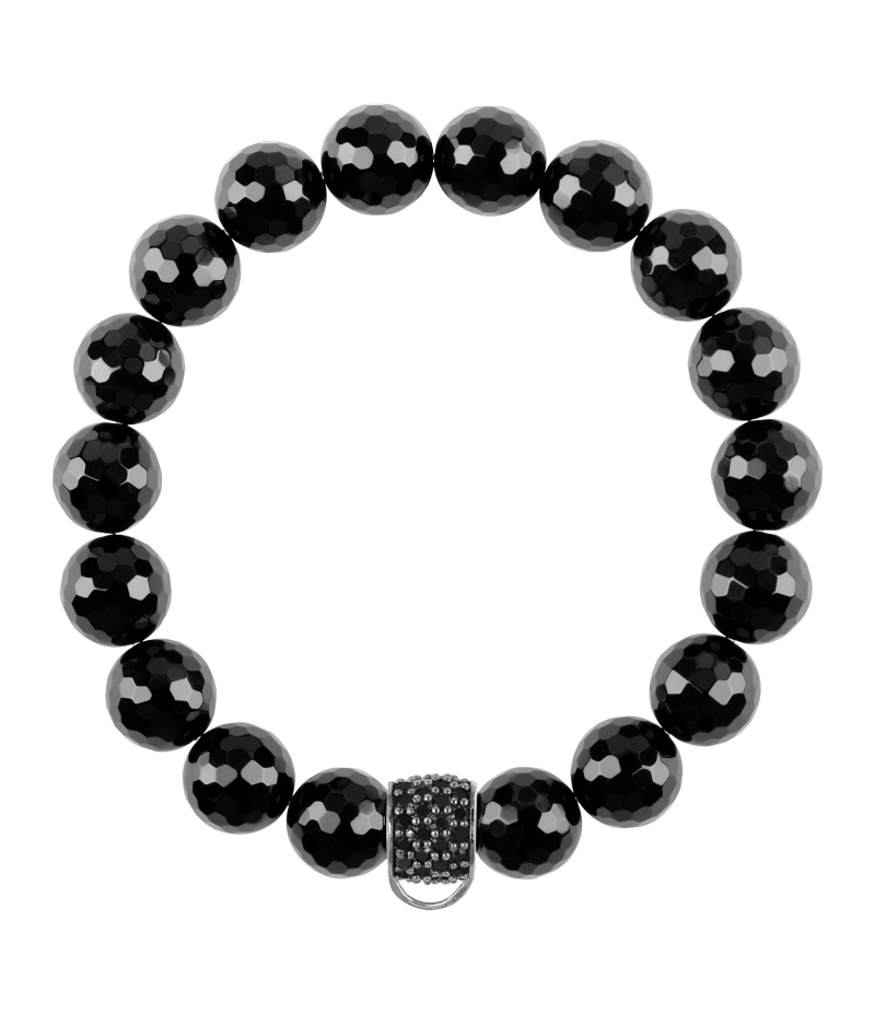 Onyx 925 sterling silver charm bracelet