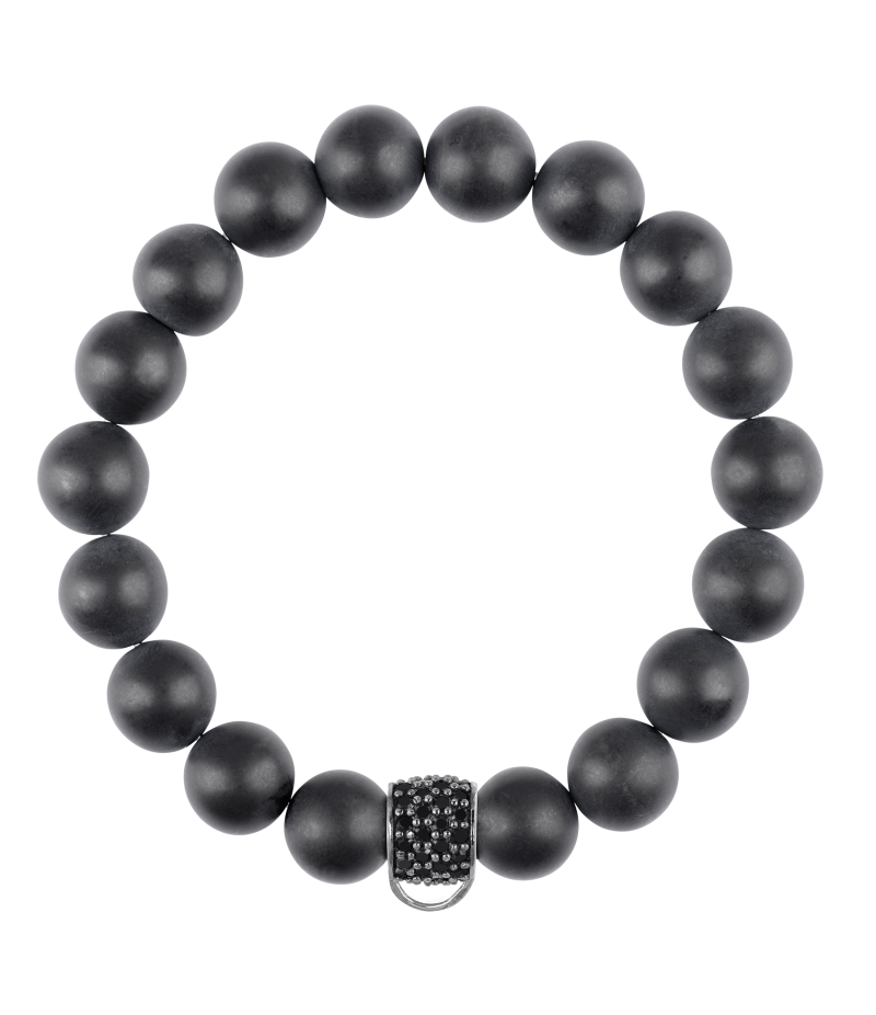 Onyx 925 sterling silver charm bracelet