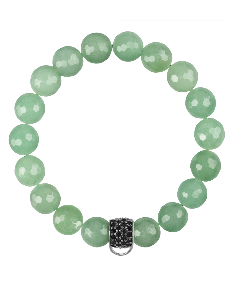 Aventurine 925 sterling silver charm bracelet