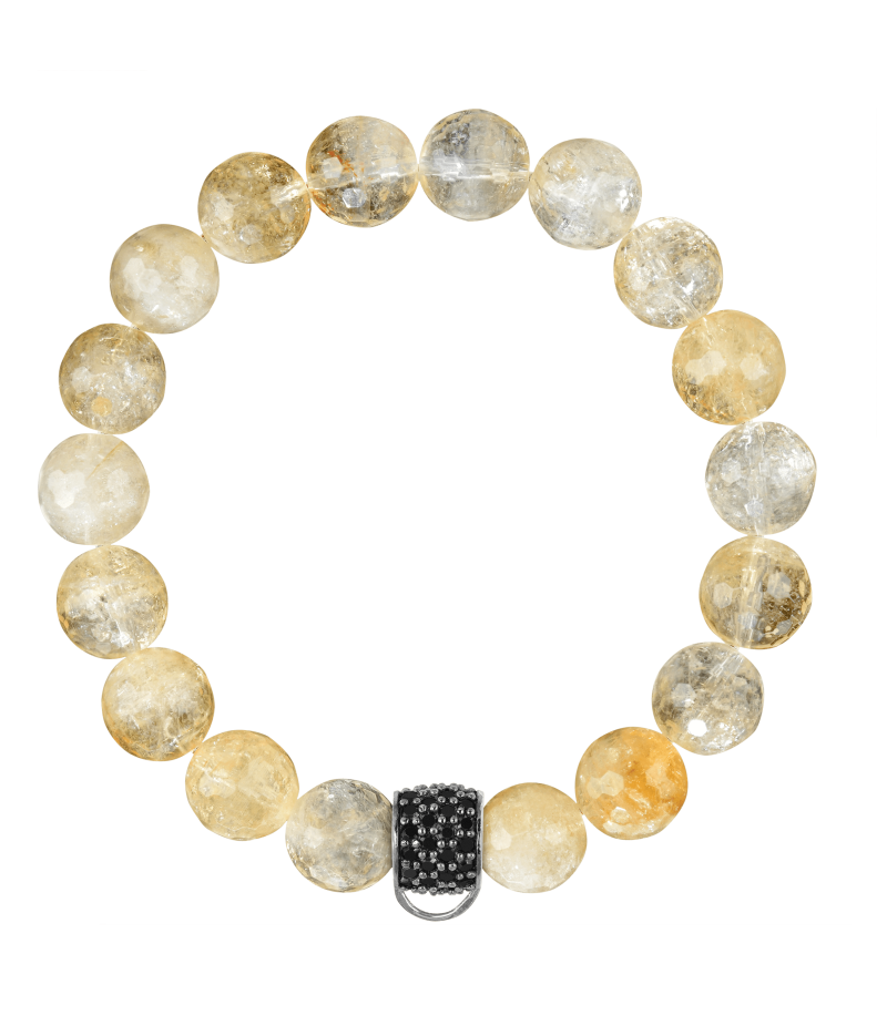 Citrine 925 sterling silver charm bracelet