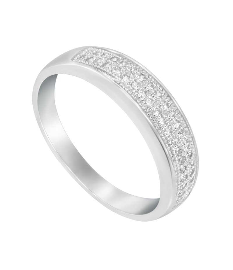 Zirconia pavé 925 sterling silver ring