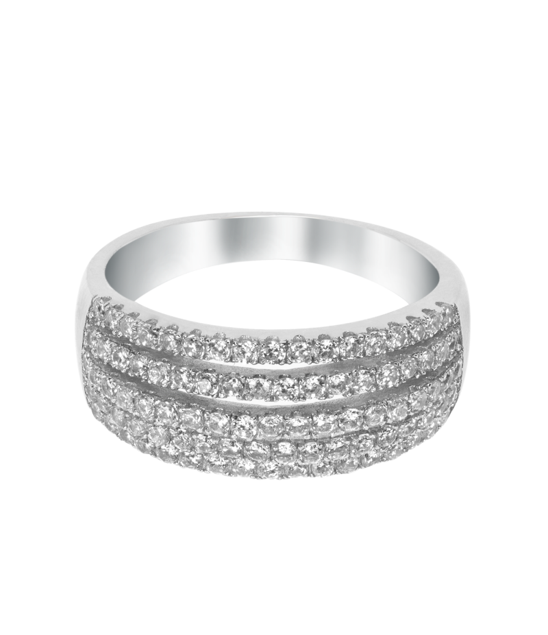 Zirconia lines 925 sterling silver ring