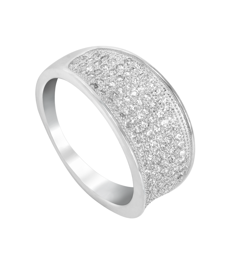 Zirconia pavé 925 sterling silver ring