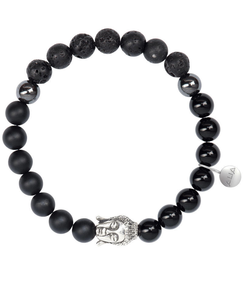 Alia for You 925 sterling silver Buddha mineral bracelet