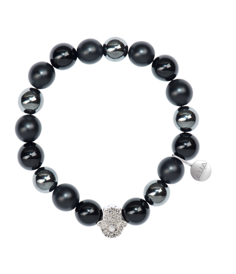 Alia for You 925-ös sterling ezüst Hamsa ásvány karkötő