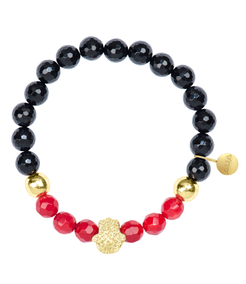 Alia for You 925-ös sterling ezüst Hamsa ásvány karkötő