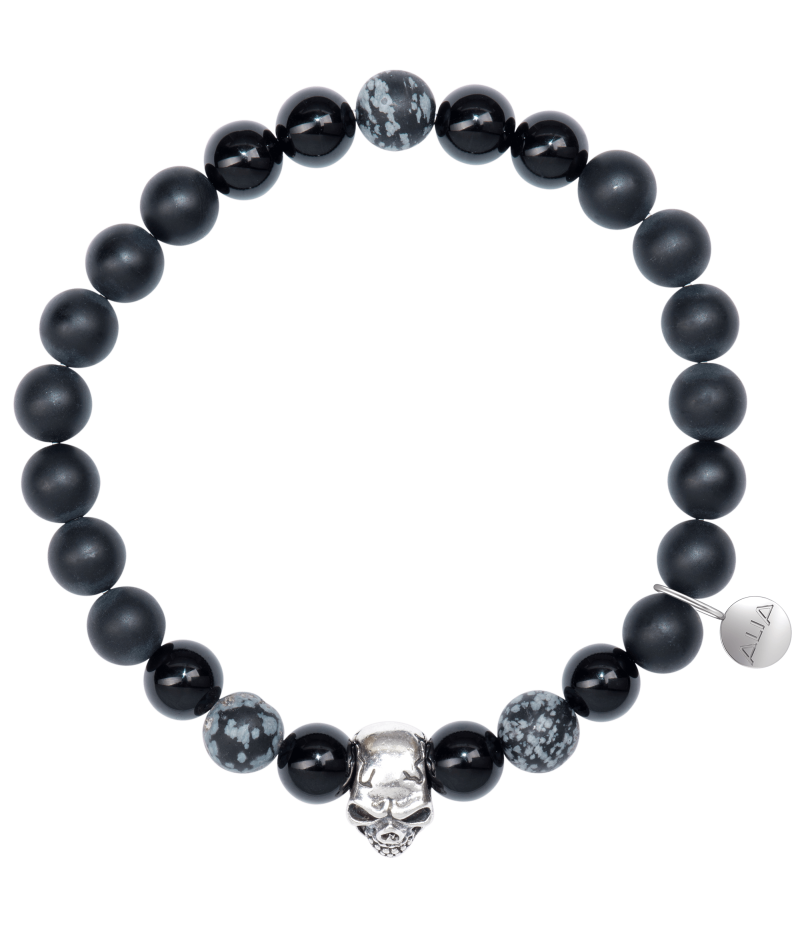 Alia for You 925 sterling silver skull mineral bracelet