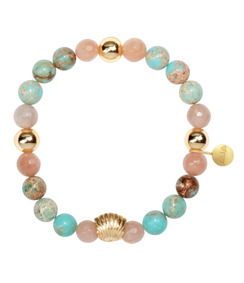 Alia for You 925 sterling silver shell mineral bracelet