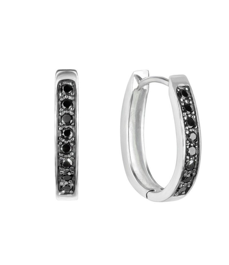 Oval hoop 925 sterling silver earrings