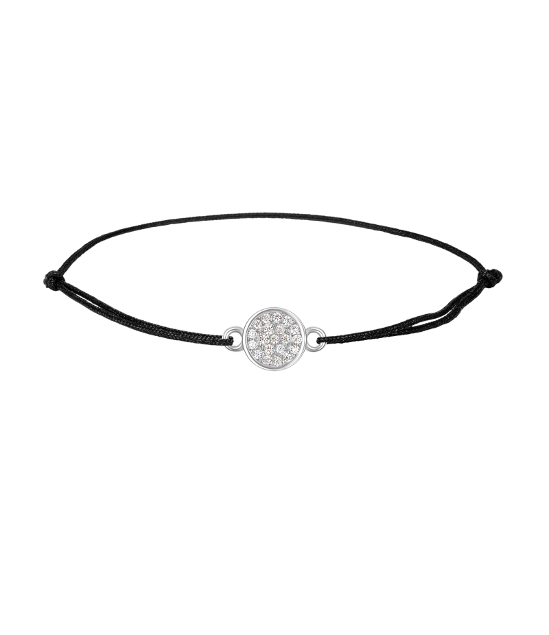 Circle 925 sterling silver textile luck bracelet