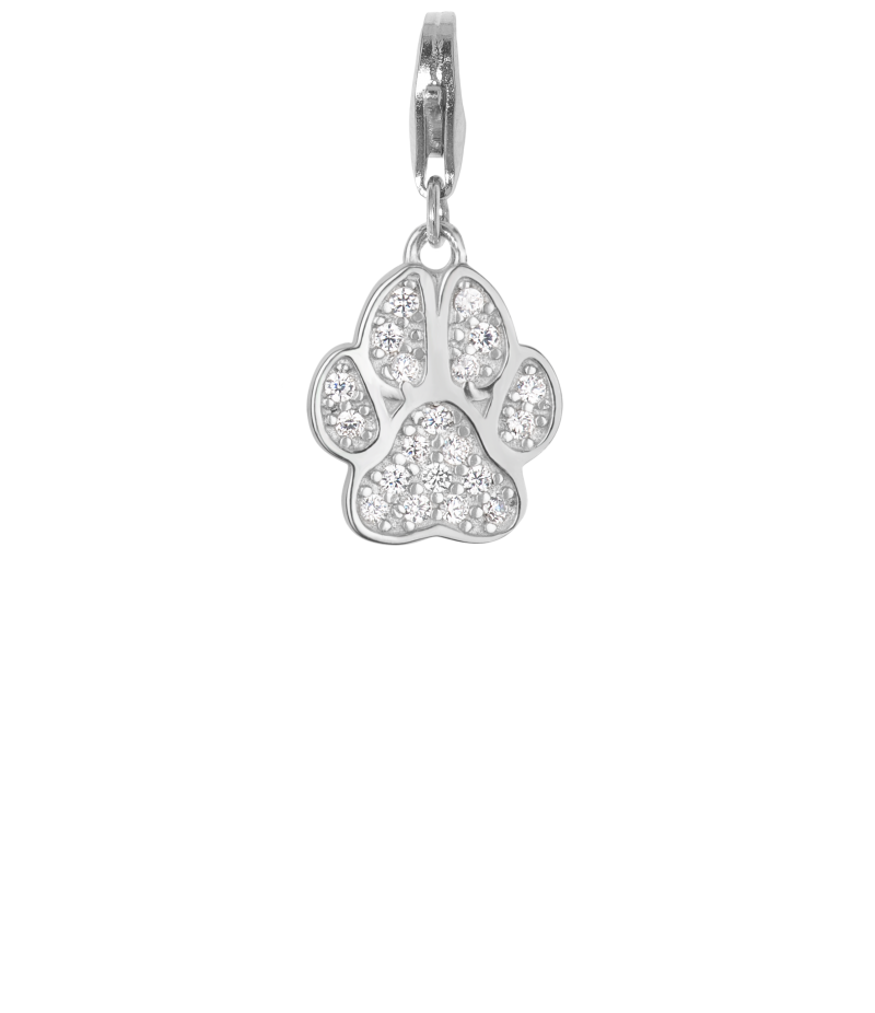 Alia for You 925 sterling silver, rhodium plated paw charm pendant