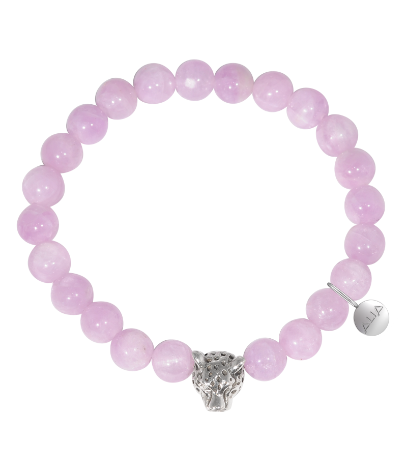 Alia for You kunzite bracelet with 925 sterling silver panther