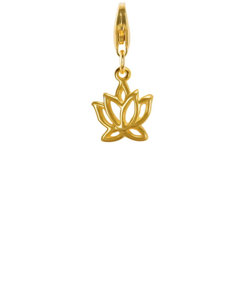 Alia for You 925 sterling silver, gold plated lotus flower charm pendant