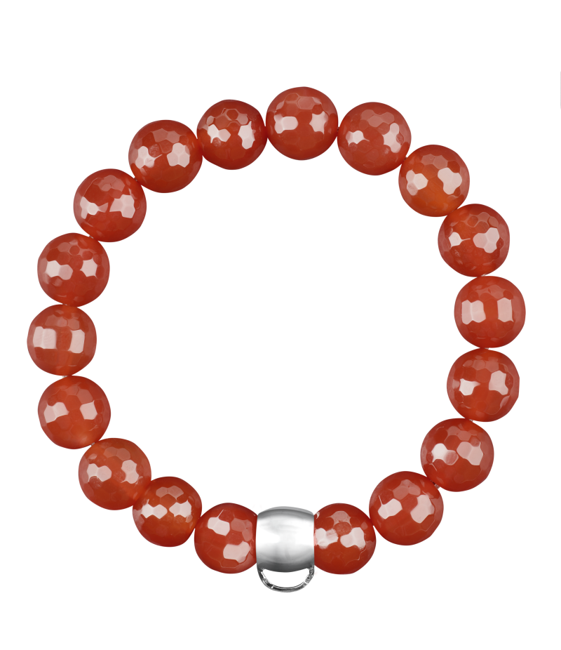 Carnelian 925 sterling silver charm bracelet