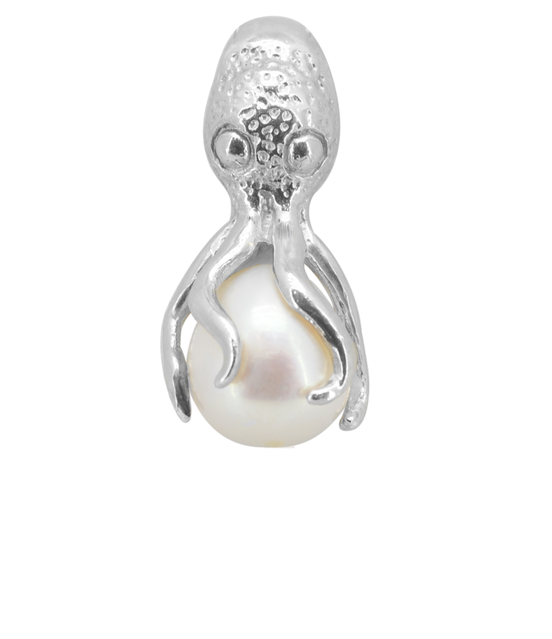 Octopus 925 sterling silver pendant with freshwater pearl