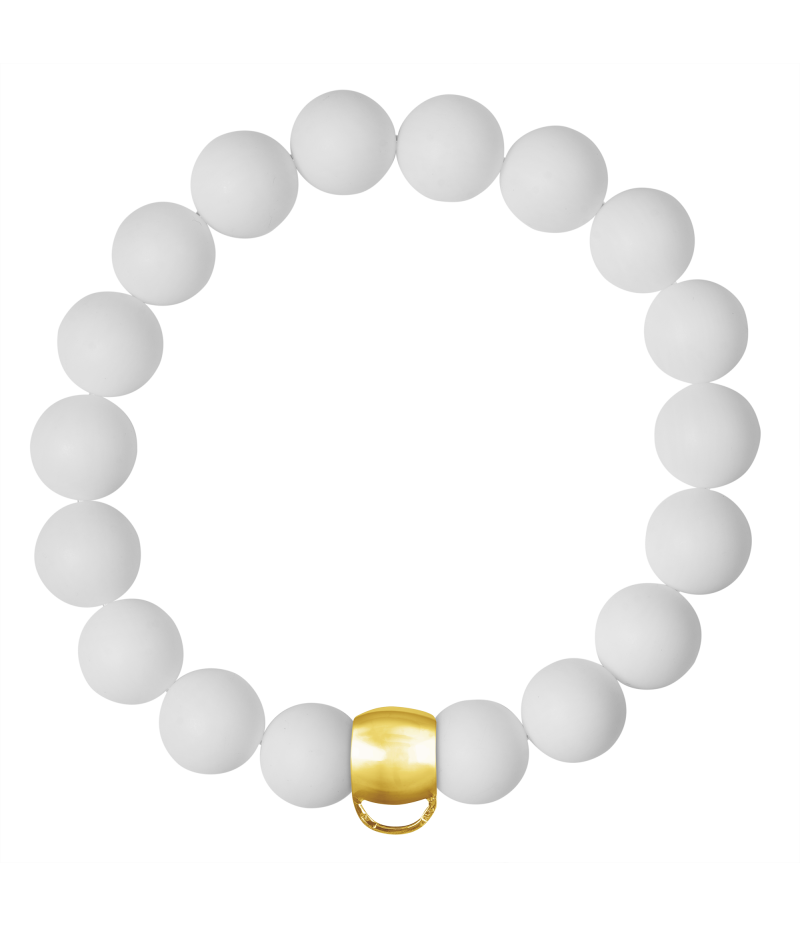 White agate 925 sterling silver charm bracelet