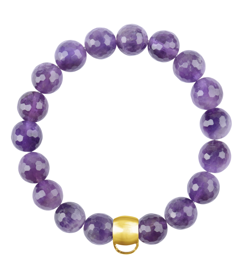 Amethyst 925 sterling silver charm bracelet