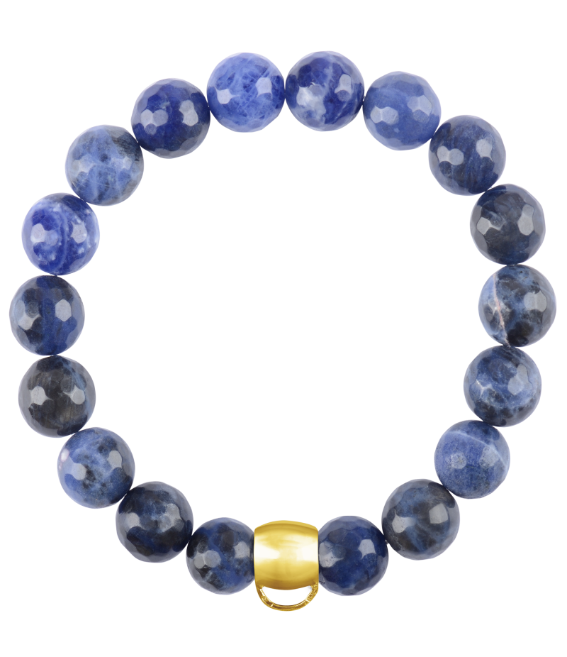 Sodalite 925 sterling silver charm bracelet