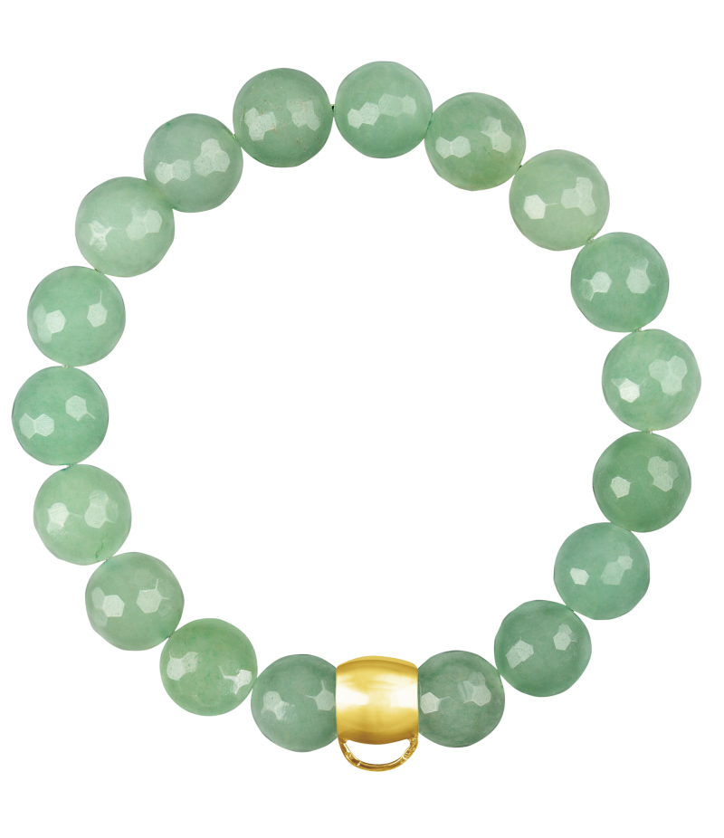 Aventurine 925 sterling silver charm bracelet