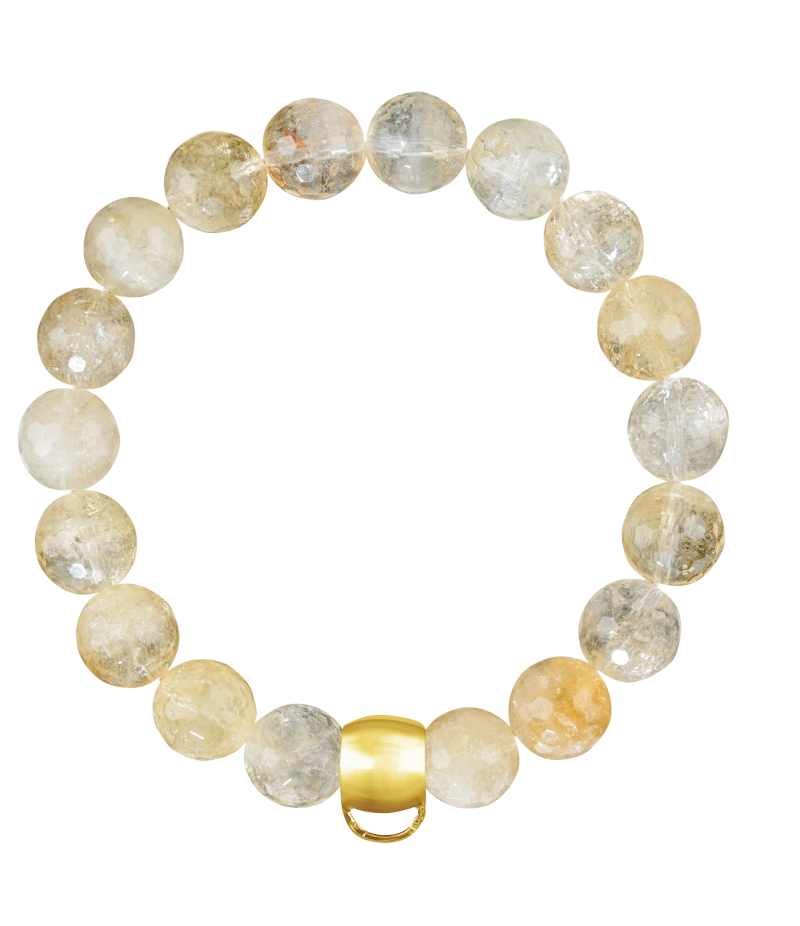 Citrine 925 sterling silver charm bracelet